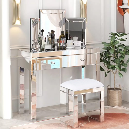 Mirrored dressing table - dressing,