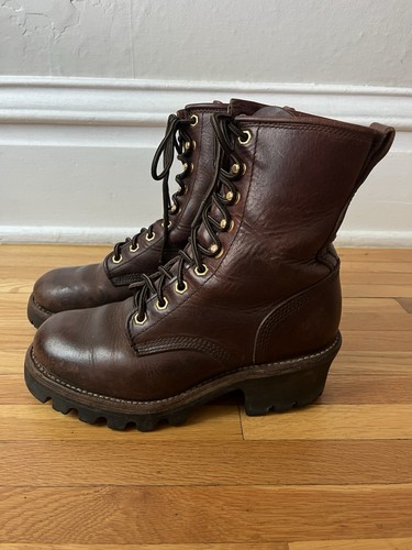 Chippewa leather logger boot - leather,
