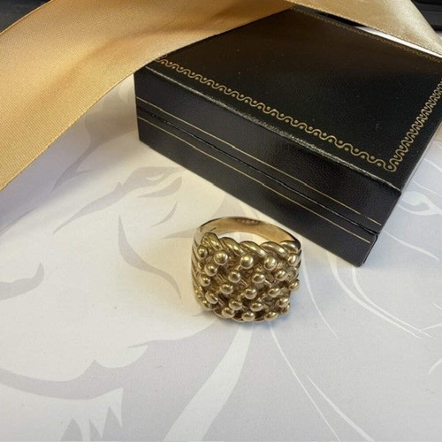 9ct gold gents - gold, keeper