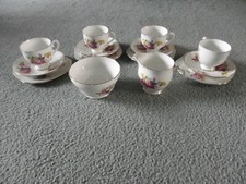 Stanley Fine Bone China Floral Cup Saucer Plate Trio x 4, Milk Jug & Sugar Bowl