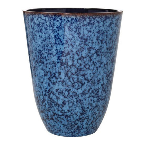 Plastic dappled blue plant - plastic, pot