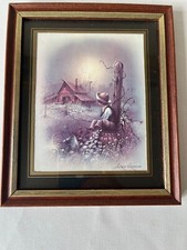 Vintage framed print of a boy