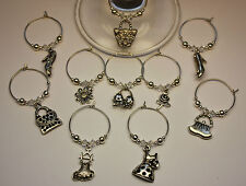 10 Wine Glass Charm Rings HEN NIGHT PARTY FAVOURS GIRLS - individually packaged