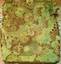 Pair Antique Large Needlepoint French Jacobean Revival Chair Covers - set 2