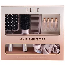 Elle Pink 9Pc Hairbrush Gift