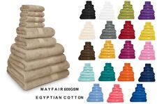 LUXURY 600GSM EGYPTIAN COTTON HOTEL TOWELS COMBED COTTON 10pc TOWEL BALE SET