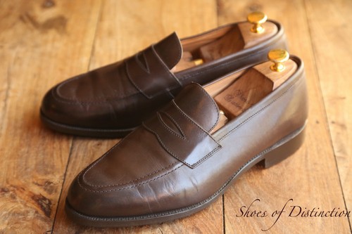 Trickers brown leather penny - leather,