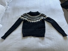 GANT Navy Blue White Fair Isle Knit Jumper Size S Wool Alpaca Festive Soft Warm