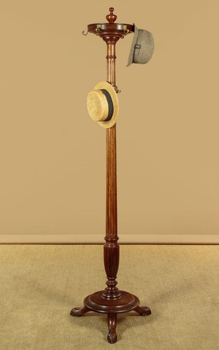 Antique oak hat coat stand - antique,