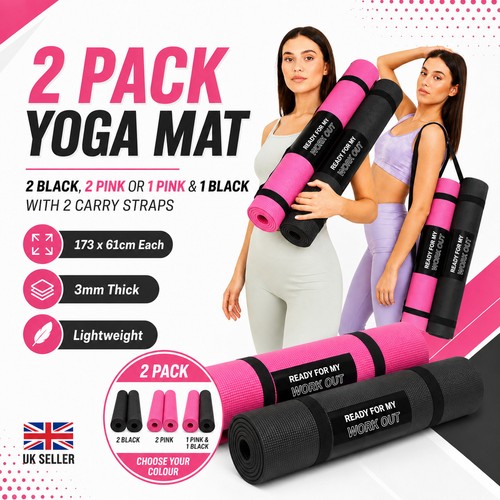 Pack yoga mats 3mm 173x61cm - pack,