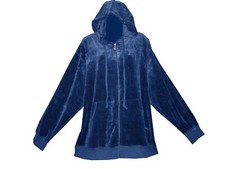 Plus size velour zip up hoody tracksuit top 