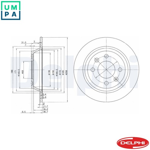 Brake disc bg2420 for - for, saab