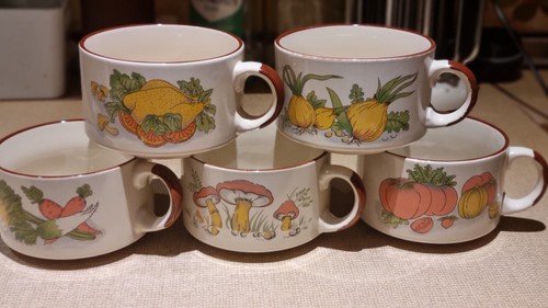Vintage soup bowls set 5 - soup,