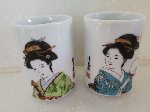 Japanese porcelain geisha girl - porcelain,