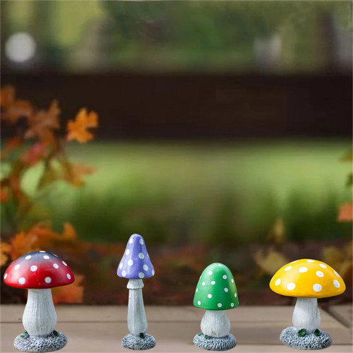 Mini toadstool ornament 4pc - mini,