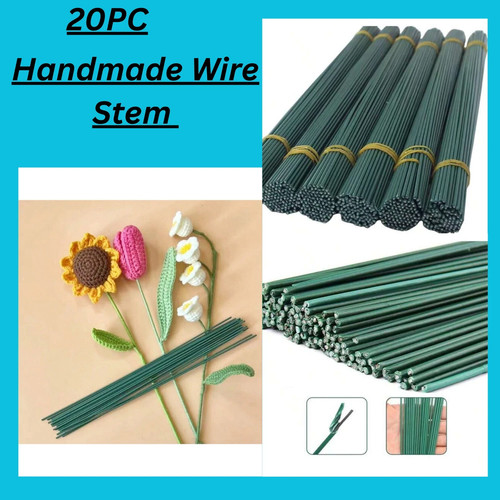 Green artificial flower stems - green,