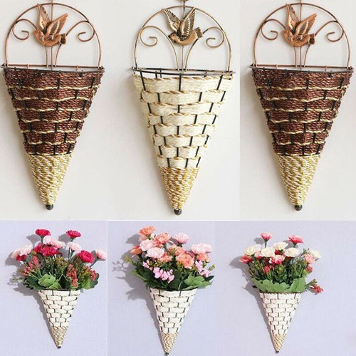 Wall hanging planter rattan - wall,