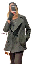 Zara TRF Boxy Check Plaid Wool