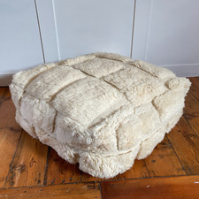 Vintage Kilim Floor Cushion Pouf Footstool Carpet Moroccan Handwoven Stuffed