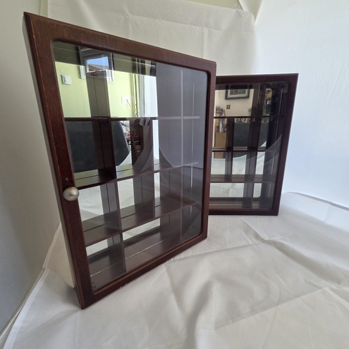 Pair vintage wood curio - pair,