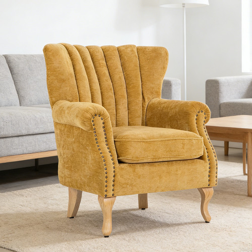 Occasional chenille armchair - chenille,