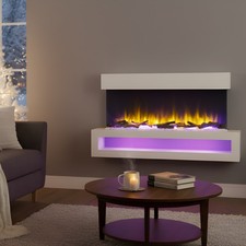 Wall Mounted Electric Fire with Log & Crystal Fuel Bed – Endeavour Fires Fenwick