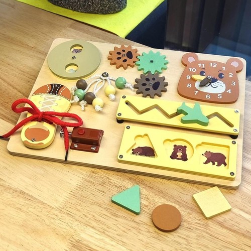 Wooden busy board - busy, sensory