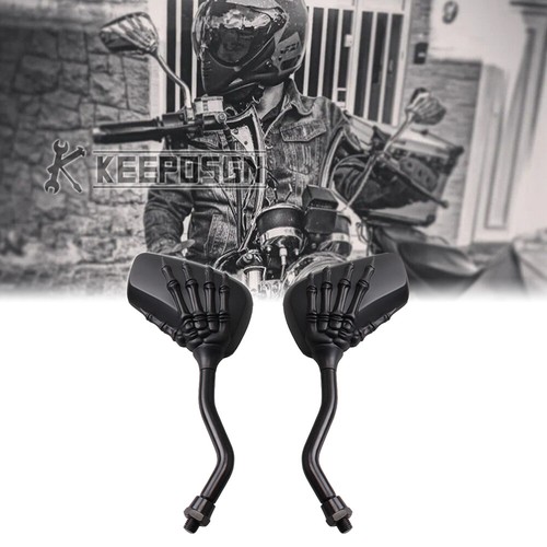 Pair side mirrors skull - skull, hand