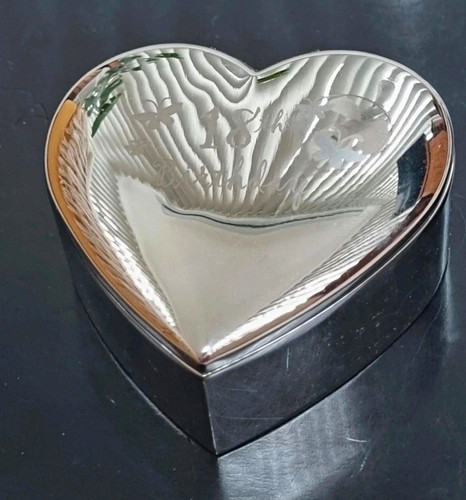 Heart shaped silver tone metal - heart-shaped, silver-tone