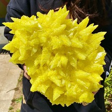10.64LB  Rare Sulphur Cluster Sicily Volcano Showcases Crystals