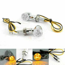 Universal Chrome Mini Bullet Spherical Len Turn Signal Indicator Light CR Len T9