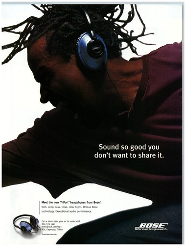 2002 bose headphones print - headphones, ad