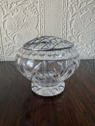 Vintage cut crystal rose bowl - cut,