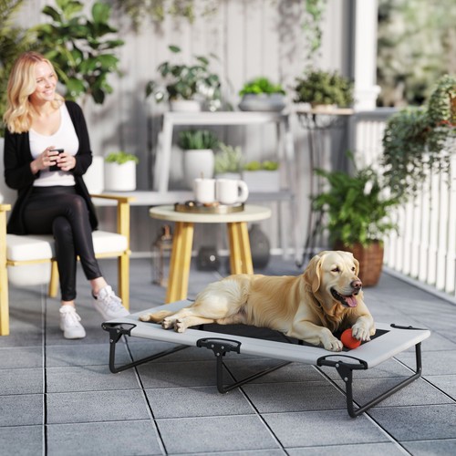 Pawhut raised dog - bed, with