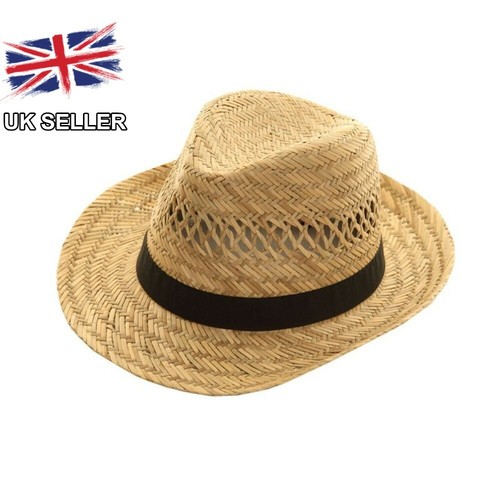 Straw fedora trilby sun - , hat