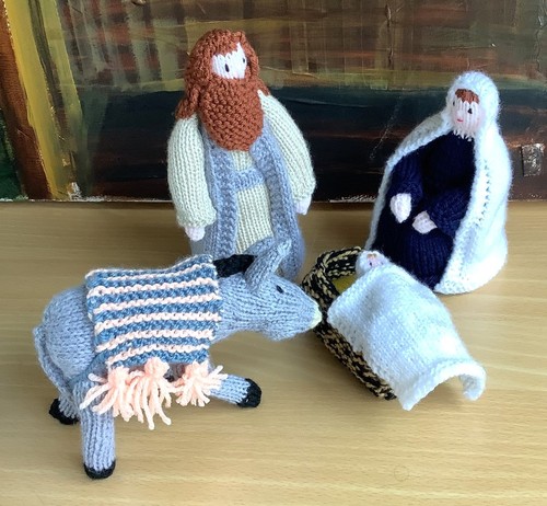 Knitted part nativity - knitted,