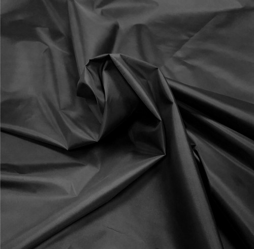 Black nylon look fabric - black,