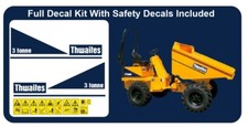Thwaites 3 Tonne Dumper 3 ton Full Decal Kit With Safety Decals. Sticker Kit