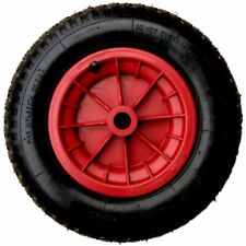 RED PNEUMATIC WHEELBARROW / LAUNCHING TROLLEY WHEEL 3.50 / 4.00 - 8 16MM BORE