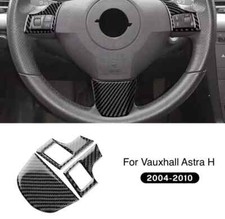 Vauxhall Astra H MK5 2004-2010 Carbon Fibre Steering Wheel Trim Cover 3pcs