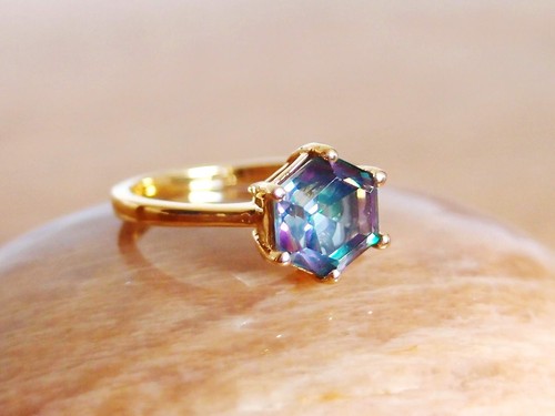 Mystic topaz hexagon solitaire - mystic,