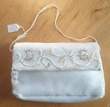 Stunning White Satin Beaded Holy Communion Bag