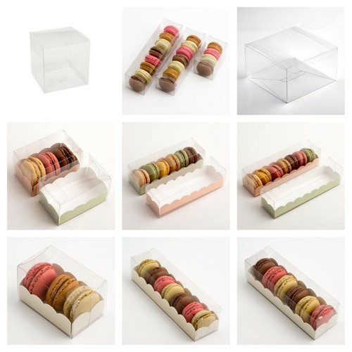Clear macaron macaroon boxes - clear,