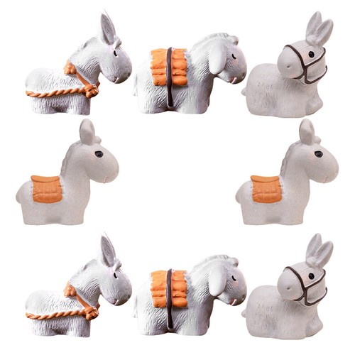 8pcs miniature resin donkey - miniature,
