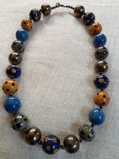 Kazuri  Multicoloured Ceramic Bead Necklace 18” Hand Made in Kenya