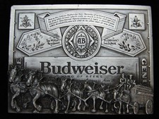 PJ05131 VINTAGE 1980s **GENUINE BUDWEISER KING OF BEERS** CLYDESDALES BUCKLE