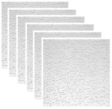 USG 4240 12" x 12" Tivoli Textured Tongue In Groove Ceiling Tiles - 6 Pack