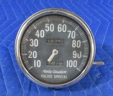 ORIGINAL HANDLOCK POLICE SPEEDOMETER HARLEY PANHEAD SHOVELHEAD SERVICAR
