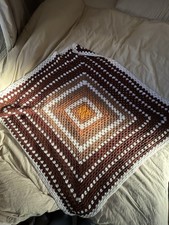 Squared Hand Crocheted Blanket 40x40 Inches