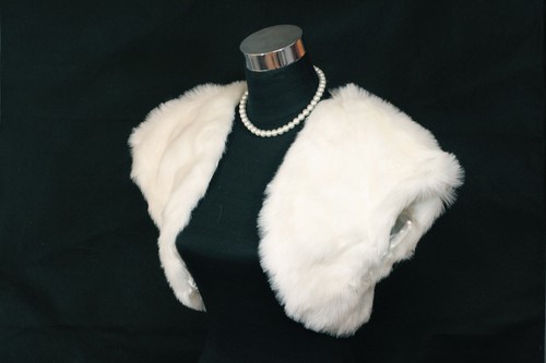 Ivory faux fur bridal wedding - faux,